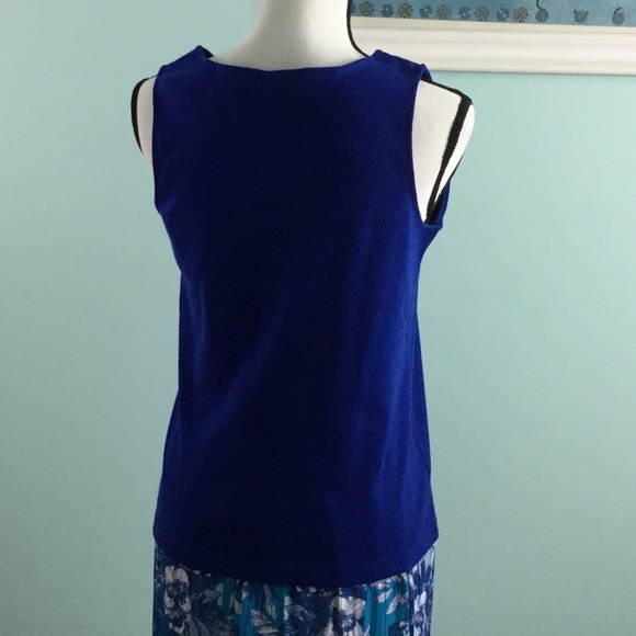 Rafaella - Royal Blue Sleeveless Pullover Top - Picture 4 of 7